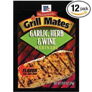 Grill Mates Garlic Herb Wine Marinade, .87 Ounce (Pack of 12)