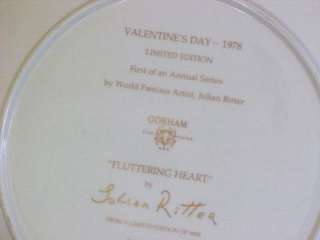 Gorham Plate Julian Ritter Valentine Fluttering Heart  