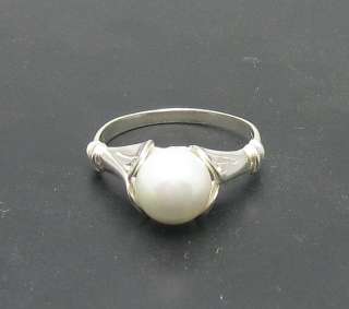 STERLING SILVER RING SOLID 925 PEARL SIZE 4   10 NEW  