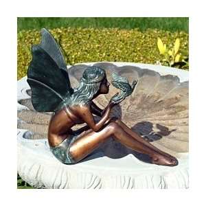  Fia the fairy with a bird statue home garden sculpture New 