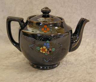Vintage Japanese Lusterware Hand Painted Tea Pot  