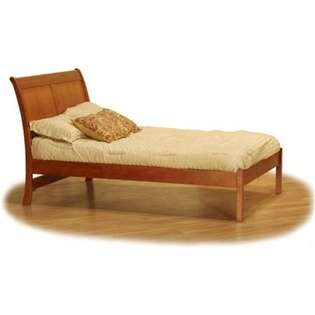 Atlantic Furniture Bordeaux Simple Full Platform Bed in Antique Walnut 