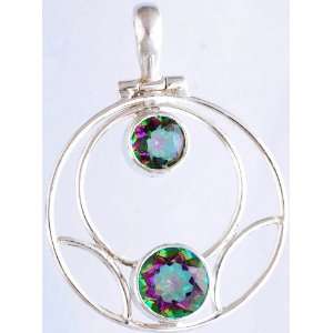  Twin Mystic Topaz Pendant   Sterling Silver Everything 