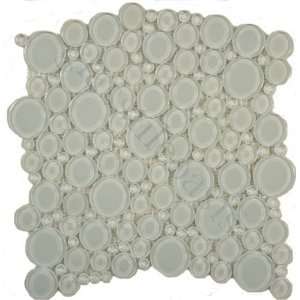   Circles White Bathroom Glossy Glass Tile   15555