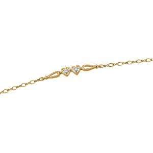    14K Yellow Gold Diamond Heart Bracelet: DivaDiamonds: Jewelry