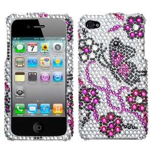  Apple iPhone 4 Elegant Butterfly Diamante Protector Cover 