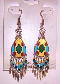 INDIAN COLORS OF THE SOUTHWEST NEW AGE DANGLE EARRINGS  