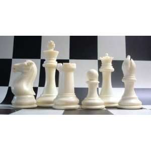 Value Triple Weighted Plastic Chess Set in Black & Ivory   4 inch King 