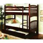 Best Quality Twin over Twin Cherry finish wood Bunk bed set with 