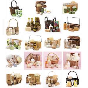   Spa Set Lotion Gel Soap Gift Basket Wicker Bamboo Straw Willow Grass