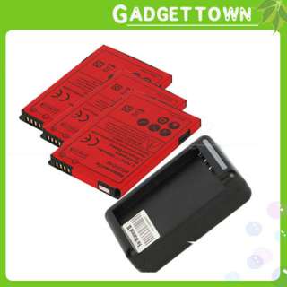 3x 1800mAh Battery +Charger For HTC Droid incredible  