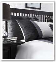   Pewter Grey Striped Bed Linen, Duvet Cover or Bedroom Curtains  