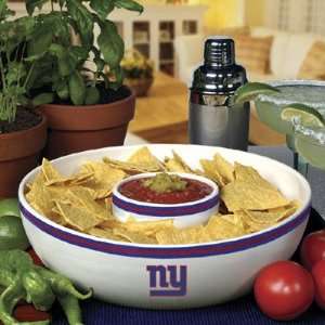  New York Giants Ceramic Chip and Dip Set Sports 