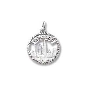  Chicago Skyline Charm in White Gold Jewelry