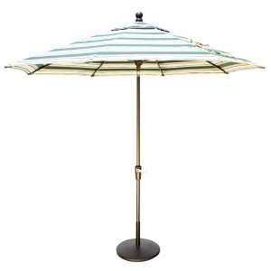   Ft Sunbrella® Auto Tilt Market Umbrella  Stripe: Patio, Lawn & Garden