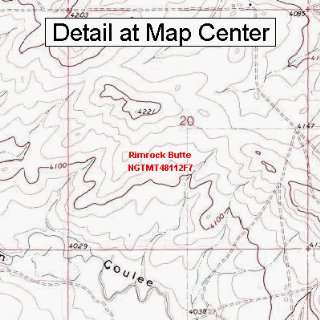 USGS Topographic Quadrangle Map   Rimrock Butte, Montana (Folded 