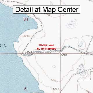  USGS Topographic Quadrangle Map   Ocean Lake, Wyoming 