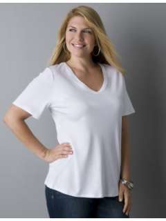 LANE BRYANT   Short sleeve Supima® cotton V neck tee customer reviews 