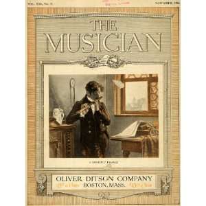  1916 Cover Musician Gentleman Playing Flute Sheet Music 
