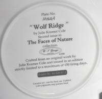 Julie Cole The Faces of Nature Wolf Ridge 1992 Mint  