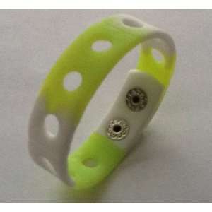  Green & White Silicone Bracelet for Shoe Charms + Free 