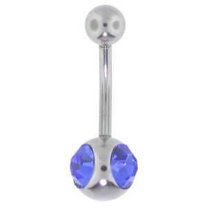  Capri Blue Omni Jeweled Belly Button Ring: Jewelry