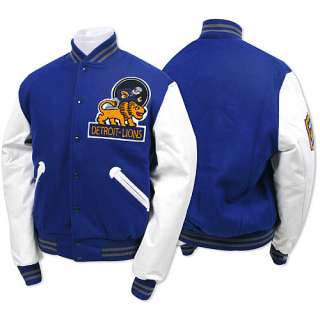   Lions Mitchell & Ness Detroit Lions Big & Tall Authentic Wool Jacket