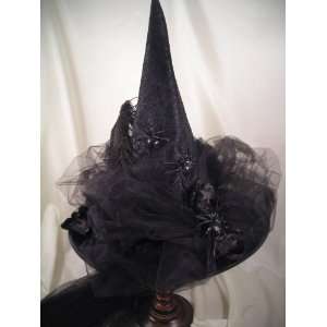   Massey #17005 New Victorian Witch Hat Black w/ Black 
