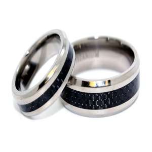 Blue Chip Unlimited   His & Hers Matching 6mm & 8mm Titanium & Black 