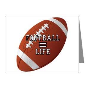  Note Cards (10 Pack) Football Equals Life 