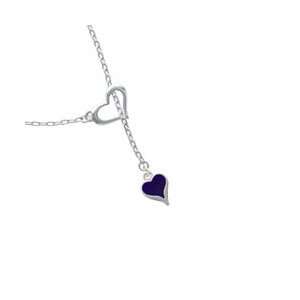  Small Long Purple Heart Heart Lariat Charm Necklace: Arts 