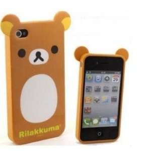  iPhone 4G Rilakkuma Bear Head Shape Series Soft Case/Cover 