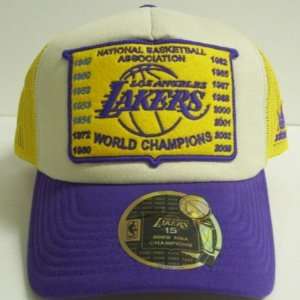  Los Angeles Lakers 15 Time Champs Trucker Hat Sports 