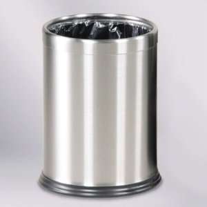   Bag Mesh Wastebasket, Round, Stainless Steel, 3.5gal