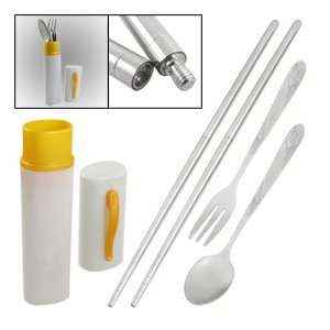  Travel Portable Stainless Steel Spoon Fork Chopsticks 