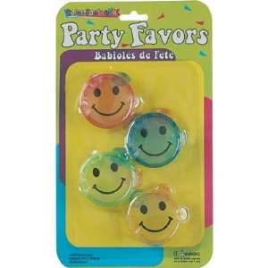 HAPPY FACE TAMBOURINES 4COUNT (Sold 3 Units per Pack)
