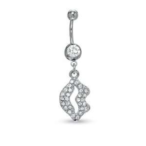  14G Lip Belly Button Navel Ring Dangle with Gems Health 