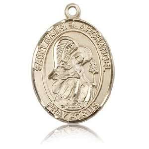  14kt Yellow Gold 1in St Gabriel Medal Jewelry