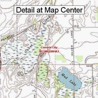 USGS Topographic Quadrangle Map   Cement City, Michigan (Folded 