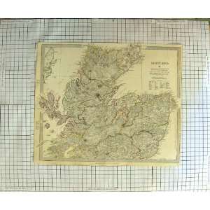   WALKER ANTIQUE MAP 1834 SCOTLAND MORAY FIRTH INVERNESS: Home & Kitchen