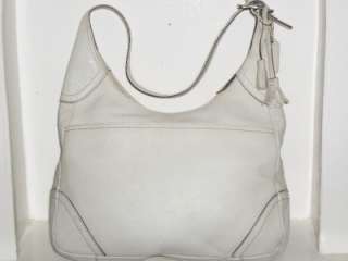 COACH Auth Ivory White Leather Hampton Hobo Shoulder Bag Handbag Purse 
