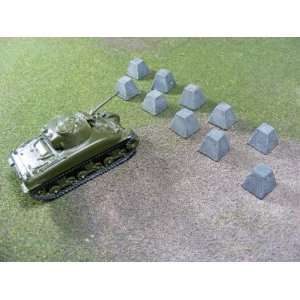   Miniature Terrain   15mm WWII: Dragons Teeth Tank Traps: Toys & Games