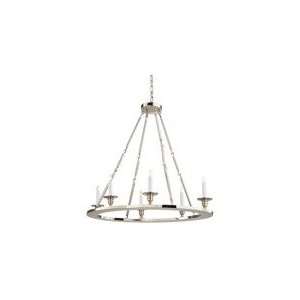  Chart House Oval Flat Line Chandelier in Polished Nickel 