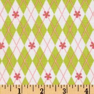   Sugar & Spice Argyle Lime Fabric By The Yard Arts, Crafts & Sewing