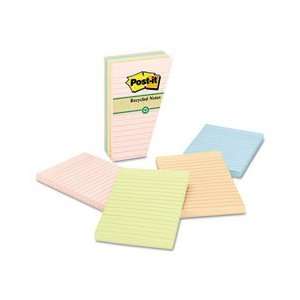  Recycled Assorted Pastel Color Post it® Ruled Note Pads 