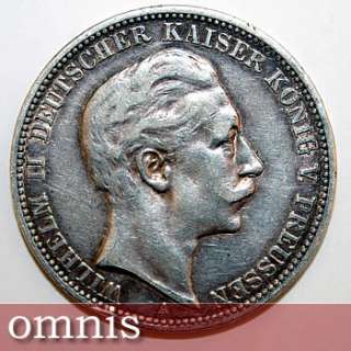 Reichsmark Wilhelm II Deutscher Kaiser Silbermünze Deutsches Reich 