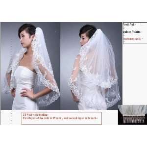   tier Oval Embroidery Wedding Bridal Veil Accessories Toys & Games