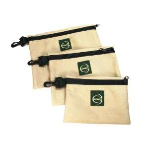    Contain IT 9163 3 Zip Storage Bags, Tan/Green