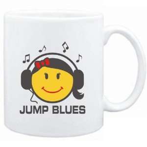 Mug White  Jump Blues   female smiley  Music  Sports 