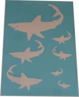 Airbrush Schablone adhesive Stencil Hai shark Set NEU  